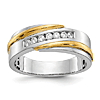 14k Two-tone Gold 1/4 ct True Origin Created Diamond Men's Ring