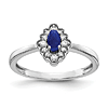 14k White Gold 0.3 ct Oval Sapphire Cabochon Ring with Diamonds