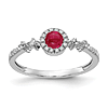 14k White Gold 0.38 ct Ruby Promise Ring with Diamonds