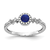 14k White Gold 0.38 ct Blue Sapphire Promise Ring with Diamonds