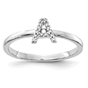 14k White Gold Diamond Initial A Ring