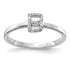 14k White Gold Diamond Initial B Ring