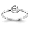 14k White Gold Diamond Initial G Ring