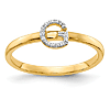 14k Yellow Gold Diamond Initial G Ring
