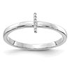14k White Gold Diamond Initial I Ring