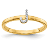 14k Yellow Gold Diamond Initial J Ring