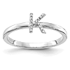 14k White Gold Diamond Initial K Ring