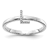 14k White Gold Diamond Initial L Ring