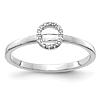 14k White Gold Diamond Initial O Ring
