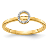 14k Yellow Gold Diamond Initial O Ring