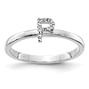 14k White Gold Diamond Initial P Ring