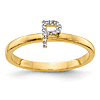 14k Yellow Gold Diamond Initial P Ring