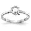 14k White Gold Diamond Initial Q Ring