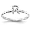 14k White Gold Diamond Initial R Ring