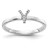 14k White Gold Diamond Initial Y Ring