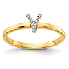 14k Yellow Gold Diamond Initial Y Ring