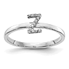14k White Gold Diamond Initial Z Ring