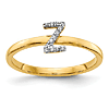 14k Yellow Gold Diamond Initial Z Ring
