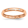 14k Rose Gold 1/10 ct tw Six Stone Diamond Bezel Ring 3mm