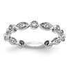 14k White Gold 1/5 ct tw Diamond Stackable Ring with Marquise Shapes