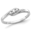 14k White Gold 1/10 ct Diamond 3-Stone Promise Ring