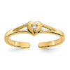 14k Yellow Gold .01 ct tw Diamond Heart Toe Ring