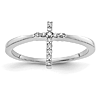 14k White Gold .07 ct tw Diamond Cross Ring