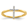 14k Yellow Gold .07 ct tw Diamond Cross Ring