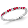 14k White Gold .15 ct Ruby Stackable Ring with Diamonds