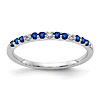14k White Gold .18 ct Sapphire Stackable Ring with Diamonds