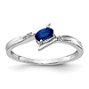 14k White Gold .40 ct Oval Sapphire Bypass Ring with Diamonds