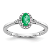 14K White Gold 2/3 ct tw Oval Emerald Halo Ring with Diamonds