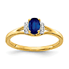 14k Yellow Gold 0.5 ct Oval Sapphire Ring with Diamonds