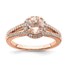 14k Rose Gold 2.2 ct Morganite Engagement Ring with Diamonds