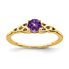 14k Yellow Gold Amethyst Celtic Knot Ring
