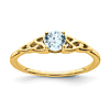 14k Yellow Gold Aquamarine Celtic Knot Ring