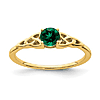 14k Yellow Gold Created Emerald Celtic Knot Ring