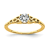 14k Yellow Gold White Topaz Celtic Knot Ring