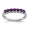 14k White Gold Amethyst 7-stone Ring With Diamond Accents