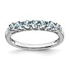 14k White Gold Aquamarine 7-stone Ring With Diamond Accents