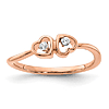 14k Rose Gold Two Heart .06 ct Diamond Promise Ring