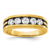 14k Yellow Gold Men's 1 ct tw Lab Grown Diamond Ring with Black Rhodium
