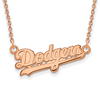 Sterling Silver Rose Gold-plated Los Angeles Dodgers Logo Necklace