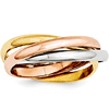 14kt Tri-color Gold Hollow Rolling Rings
