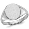 14kt White Gold Ladies' Oval Signet Ring with Open Back
