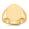 Men's Oval Signet Ring with Open Back 14k Yellow Gold