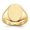 Ladies' Oval Signet Ring with Solid Back 14k Yellow Gold
