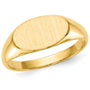 14k Yellow Gold Small Sideways Oval Signet Ring with Solid Back