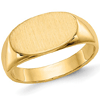 14k Yellow Gold Sideways Oval Signet Ring with Solid Back