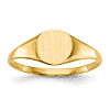 14k Yellow Gold Petite Round Signet Ring with Closed Back